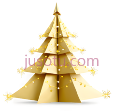 圣诞树,折纸,黄色PNG