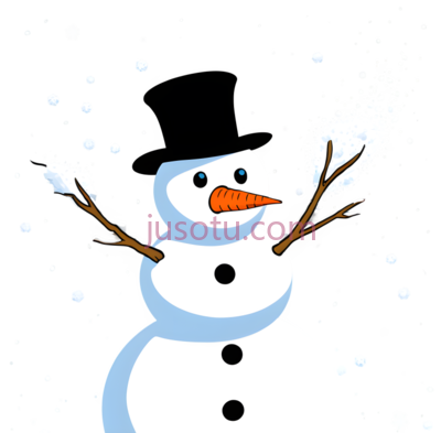 雪人,卡通,白色, 橙色, 黑色, PNG