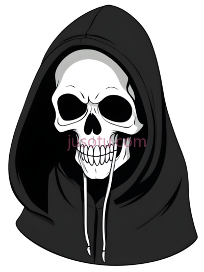 死神,卡通,黑白, PNG