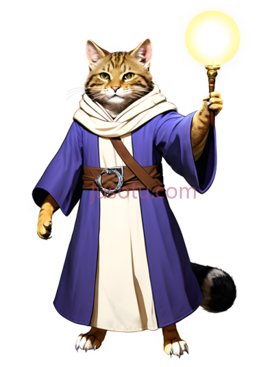 猫,穿着长袍,围巾,棕色,蓝色,白色, PNG