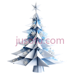 圣诞树,折纸,白色PNG