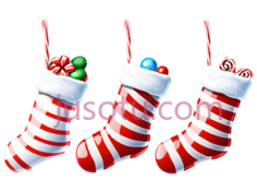 圣诞袜,红白条纹,红色,白色PNG