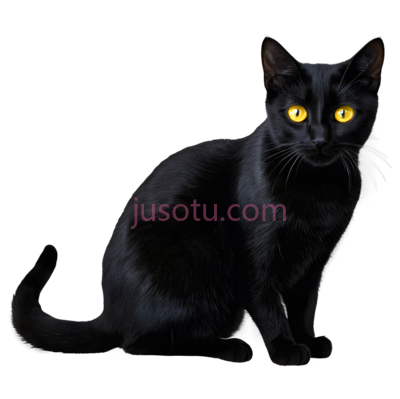 猫,插画,黑色, PNG