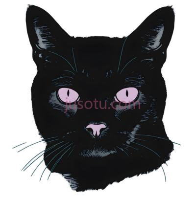 猫,插画,黑色, PNG