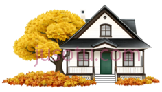 房子,卡通,白色, 红色, 绿色PNG