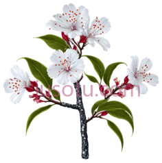 梅花,插画,白色PNG