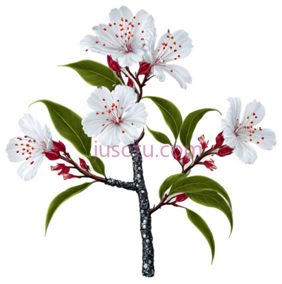 梅花,插画,白色, PNG
