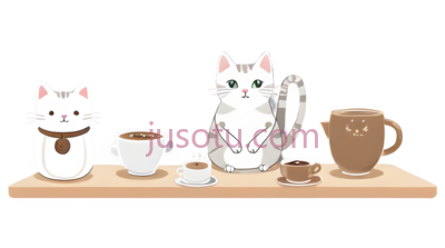 猫,茶壶,杯子,卡通,棕色, PNG