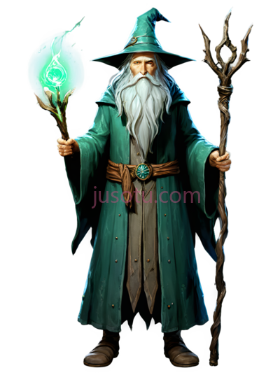 巫师,奇幻,绿色, PNG