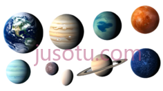 地球,木星,土星,天王星,海王星,火星,逼真,卡通,橙色PNG