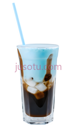 饮品,分层饮料,蓝色,白色,棕色PNG