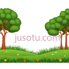 树木,草地,卡通,绿色,棕色PNG