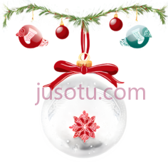 圣诞球,玻璃,白色PNG