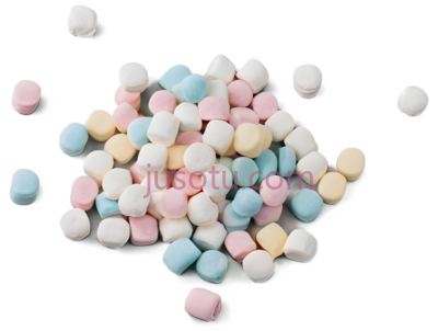 棉花糖,散落,粉色,蓝色,黄色, PNG