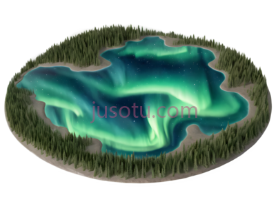 湖泊,3D,绿色, PNG