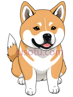 柴犬,卡通,棕色,白色PNG