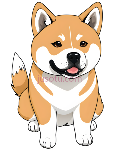 柴犬,卡通,棕色,白色, PNG