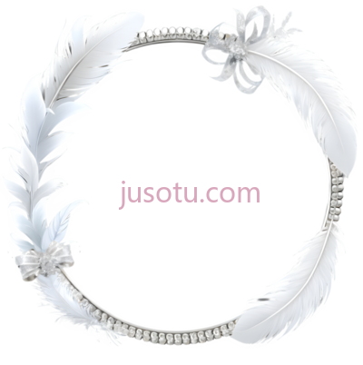 羽毛花环,白色, PNG