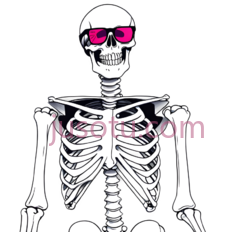 骷髅,卡通,白色,粉色PNG