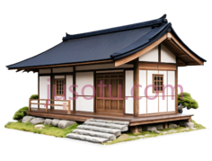 小屋,日式,黑色屋顶, 白色墙壁PNG