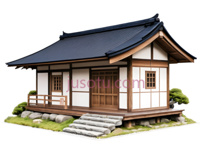 小屋,日式,黑色屋顶, 白色墙壁, PNG