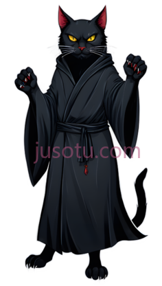 黑猫,卡通,黑色PNG