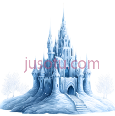 冰城堡,卡通,蓝色PNG