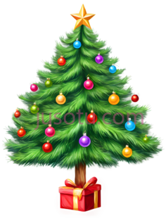 圣诞树,多彩PNG