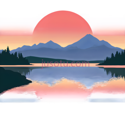 山湖景观, PNG