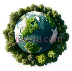 地球,卡通,绿色,蓝色,白色PNG