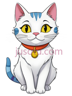 猫,卡通,白色, 蓝色, 粉色PNG