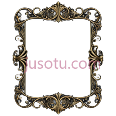 装饰性边框,复古,金色PNG