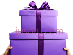 礼物盒,堆叠,紫色PNG