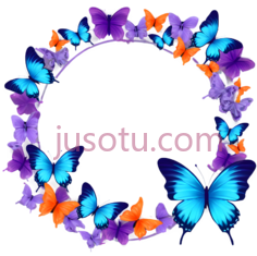 蝴蝶,卡通,蓝色,紫色PNG