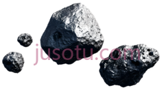 小行星,金属质感,银色PNG