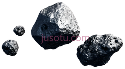 小行星,金属质感,银色, PNG