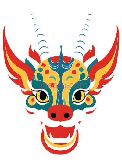 龙,中国,红色,黄色,蓝色,绿色, PNG