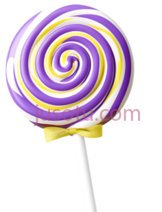 棒棒糖,螺旋形,紫色, 黄色,白色PNG