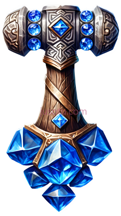 矮人锤,宝石, PNG
