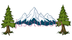 树木,山脉,插画,绿色, 白色PNG