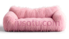 沙发,毛绒,粉色PNG