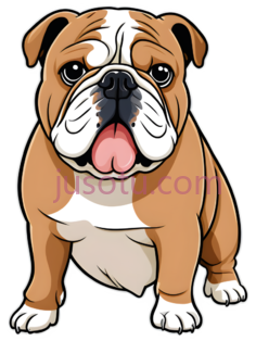 斗牛犬,卡通,棕色,白色PNG