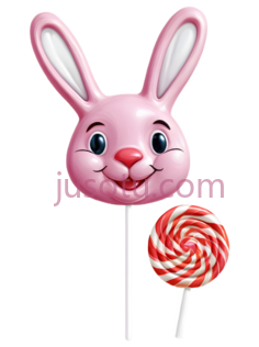 兔子棒棒糖,卡通,粉色PNG