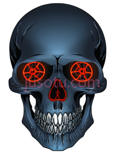 骷髅,现代,蓝色,红色PNG