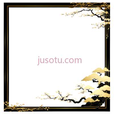 梅花,水墨画,金色, PNG