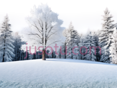 雪树,冬季风景,白色PNG