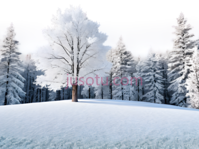 雪树,冬季风景,白色, PNG