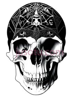 骷髅,哥特式,黑白PNG
