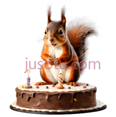 生日蛋糕,松鼠PNG