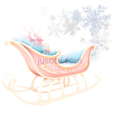 雪橇,卡通,粉色, PNG